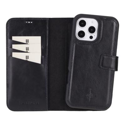 NorthLife iPhone 16 Pro Max - Leren Afneembare 2-in-1 bookcase telefoonhoes - Zwart
