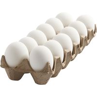 Set van 12x stuks witte eieren kunststof 6 cm   - - thumbnail