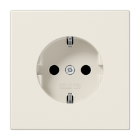 Jung LS990 wandcontactdoos 1-voudig met randaarde creme