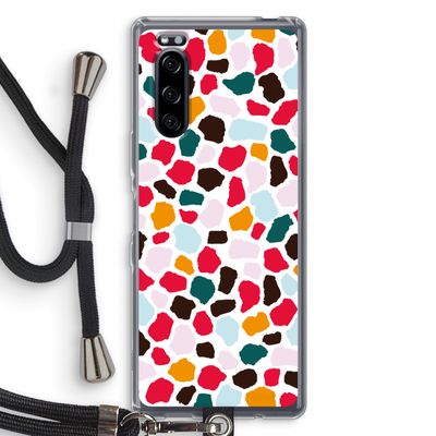 Colored Giraffe: Sony Xperia 5 Transparant Hoesje met koord