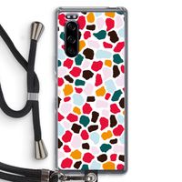 Colored Giraffe: Sony Xperia 5 Transparant Hoesje met koord