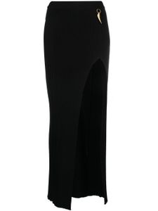 Roberto Cavalli jupe en maille à détail Tiger Tooth signature - Noir