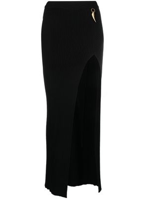 Roberto Cavalli jupe en maille à détail Tiger Tooth signature - Noir