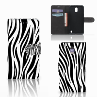 Nokia 2 | Telefoonhoesje | Met pasjeshouder | Zebra