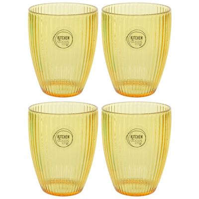 Set van 8x stuks kunststof bekers goud/geel 200 ml