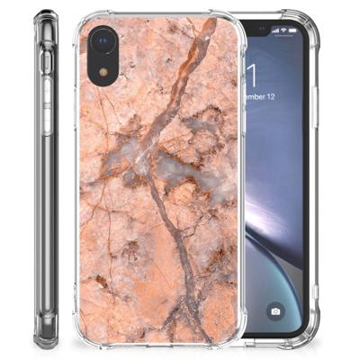 Apple iPhone Xr Anti-Shock Hoesje Marmer Oranje Apple iPhone Xr Anti-Shock Hoesje Marmer Oranje