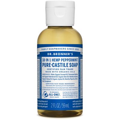 Dr. Bronner's Peppermint 18-in-1 Pure-Castile Soap 60ml