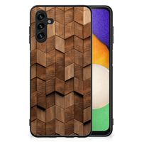 Houten Print Telefoonhoesje voor Samsung Galaxy A13 5G | A04s Wooden Cubes - thumbnail