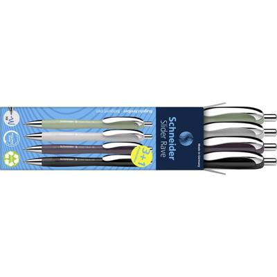 Schneider Schreibgeräte 4 stuk(s) Slider Rave XB Trend 25, Box 4 Stück sortiert 132684 Balpen Kleur inkt: Blauw N/A