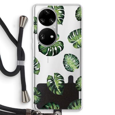 Tropische bladeren: Huawei P50 Pro Transparant Hoesje met koord