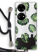 Tropische bladeren: Huawei P50 Pro Transparant Hoesje met koord Tropische bladeren: Huawei P50 Pro Transparant Hoesje met koord