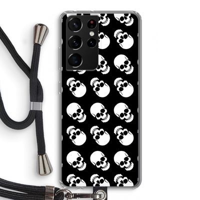 Musketon Skulls: Samsung Galaxy S21 Ultra Transparant Hoesje met koord