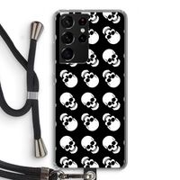 Musketon Skulls: Samsung Galaxy S21 Ultra Transparant Hoesje met koord