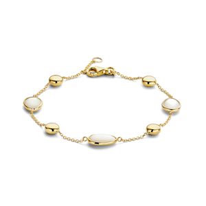 Armband Parelmoer geelgoud-parelmoerwit 17,5 - 19 cm