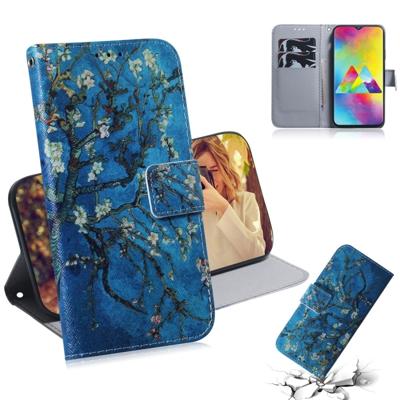 Abrikoos bloem patroon gekleurde tekening horizontale Flip lederen case voor Galaxy M20 met houder & card slots & portemonnee