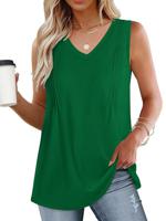 V Neck Casual Plain Loose Tank Top - thumbnail