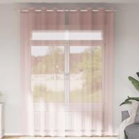 Gordijnen Voile met doorvoertules 2 st 140x260 cm roze