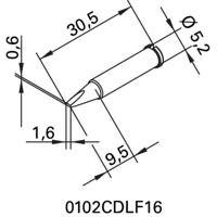 Ersa 102 CD LF 16 Soldeerpunt Beitelvorm, recht Grootte soldeerpunt 1.6 mm Inhoud: 1 stuk(s)