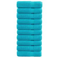VidaXL Badhanddoeken solund 10 st 600 g/m² 70x140 cm turquoise