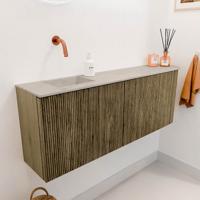 Toiletmeubel Mondiaz Joya Dlux | 111.6 cm | Meubelkleur Dusk | Faye wastafel Opalo Wasbak Links | Zonder kraangat(en)