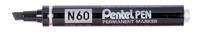 Viltstift Pentel N60 schuin zwart 1.2-6mm - thumbnail