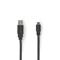 Platte USB 2.0-Kabel | A Male - Micro-B Male | 1,0 m | Zwart [CCGP60410BK10]