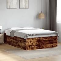Bedframe bewerkt hout gerookt eikenkleurig 135x190 cm