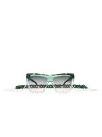 MISSONI EYEWEAR lunettes de soleil à effet écailles de tortue - Vert