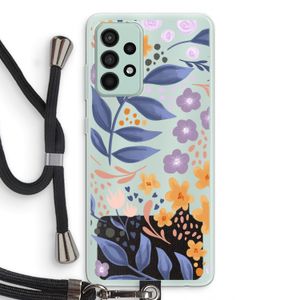 Flowers with blue leaves: Samsung Galaxy A52s 5G Transparant Hoesje met koord