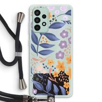 Flowers with blue leaves: Samsung Galaxy A52s 5G Transparant Hoesje met koord