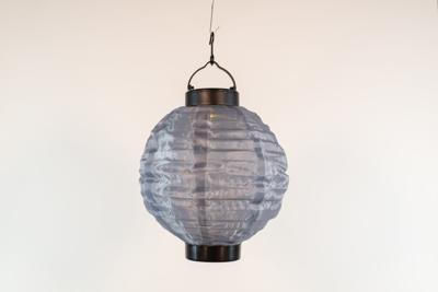 Solar lampion grijs 20 cm led warm wit - Annas collection