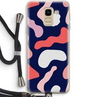 Memphis Shapes Pink: Samsung Galaxy J6 (2018) Transparant Hoesje met koord