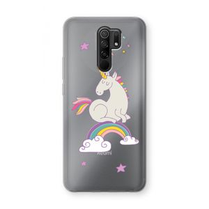 Regenboog eenhoorn: Xiaomi Redmi 9 Transparant Hoesje