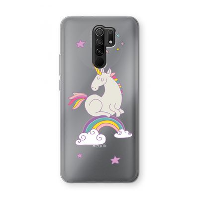 Regenboog eenhoorn: Xiaomi Redmi 9 Transparant Hoesje