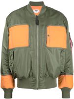 Junya Watanabe MAN veste bomber colour block à empiècements - Vert - thumbnail