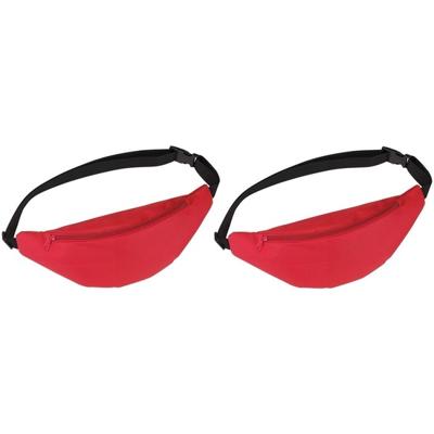 Heuptasje/buideltasje - 2x - rood - 35 x 15 cm - Festivaltasjes outdoor - Fanny pack - polyester