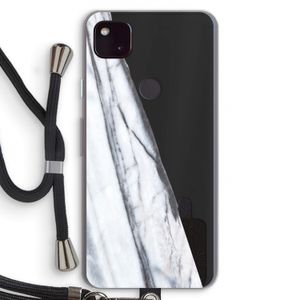Gestreepte marmer: Pixel 4a 5G Transparant Hoesje met koord