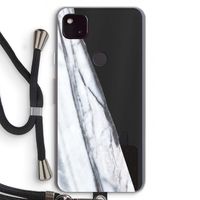Gestreepte marmer: Pixel 4a 5G Transparant Hoesje met koord