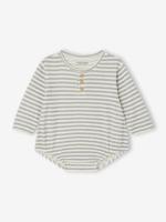 Gestreept body voor babyjongens ecru