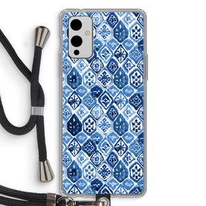 Blauw motief: OnePlus 9 Transparant Hoesje met koord