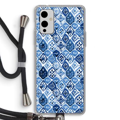 Blauw motief: OnePlus 9 Transparant Hoesje met koord