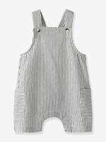 Salopette short voor babyjongens met dunne strepen NAME IT grijs