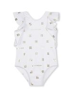 Givenchy Kids maillot de bain imprimé à volants - Blanc - thumbnail