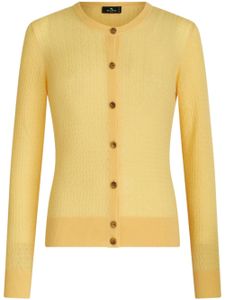 ETRO cardigan en maille torsadée - Jaune