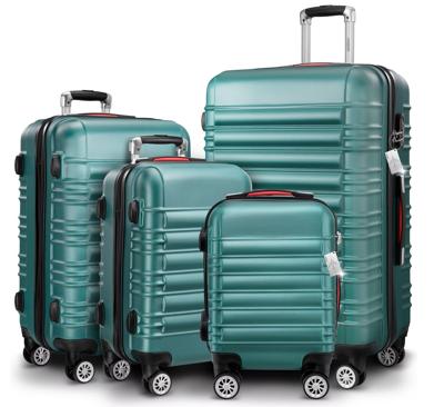 Reiskoffers Groen 4-delig ABS met gratis accessoires