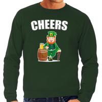 St. Patricks day sweater / trui - groen - voor heren - Cheers - Ierse feest kleding / outfit