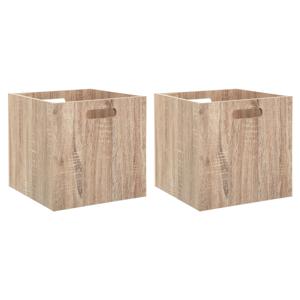 Opberg/kast mand - 2x - lichtbruin - MDF hout - 29L - 31 x 31 x 31 cm