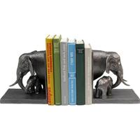 KARE Design Elephant Family boekensteun Grijs Aluminium - thumbnail