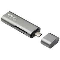 PNY R-TC-UA-3N1E01-RB Externe geheugenkaartlezer USB-C 3.2 Gen 1 Metallic