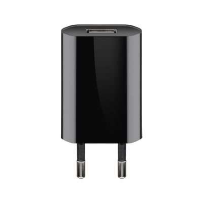 Goobay USB-A adapter - USB-A oplader - CEE 7/16 - USB-A adapter - 1 poorts - slim - 1000mA - 5W - zwart